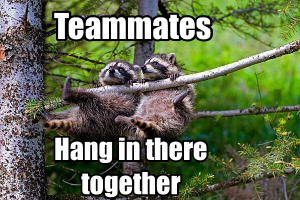 Teammates hang together